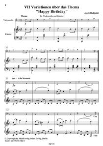 Happy Birthday für Vc und Klavier