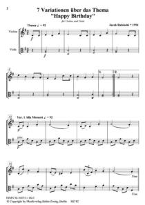 Happy Birthday für Violine und Viola