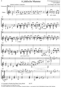 20 Jiddische Lieder für Violoncello und Gitarre